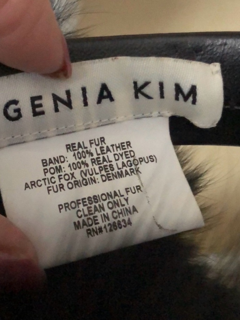 Eugenia Kim Black Faux Fur Earmuffs with Yellow and Red Accent - Picture 3 of 7